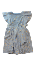 Origami Dress, Light Blue w Daisies, 12