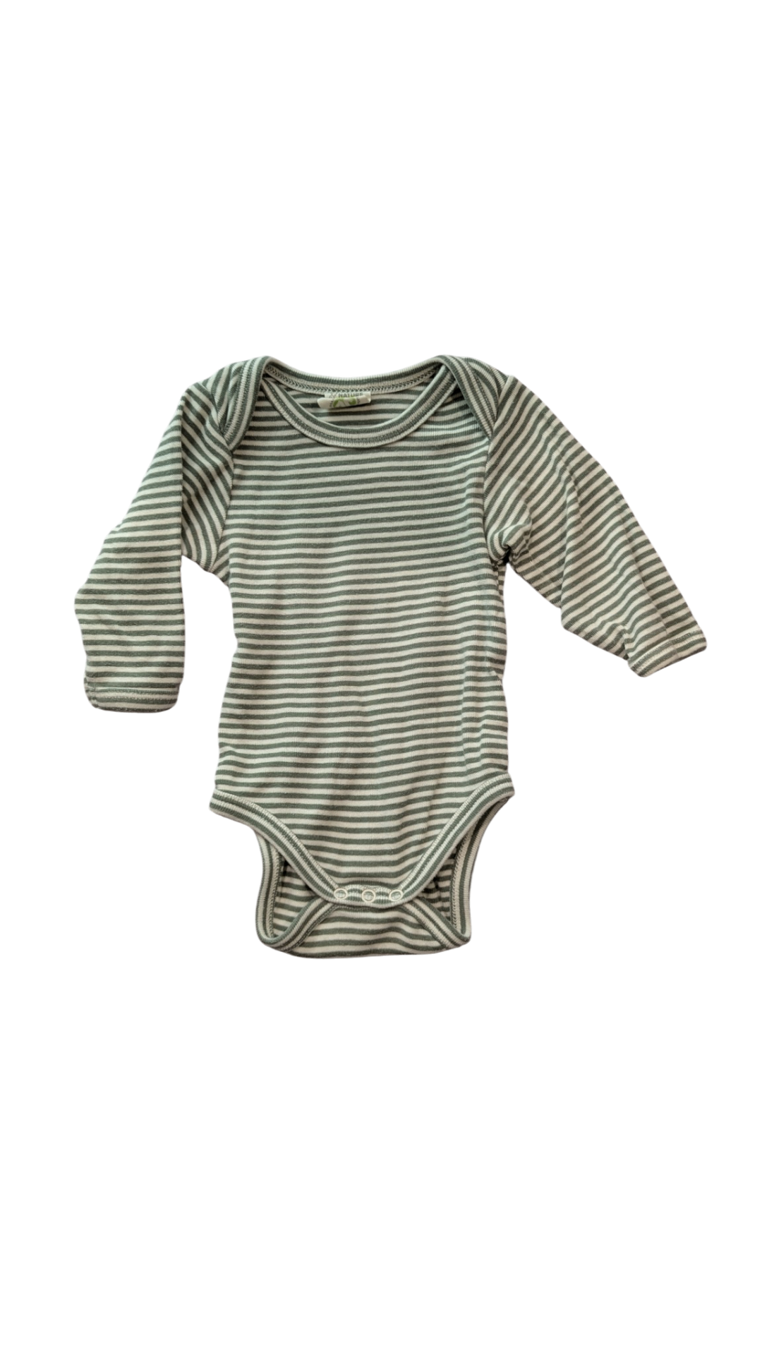 Nature Baby Bodysuit, Green White Stripes, 000