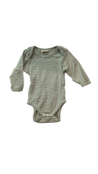 Nature Baby Bodysuit, Green White Stripes, 000