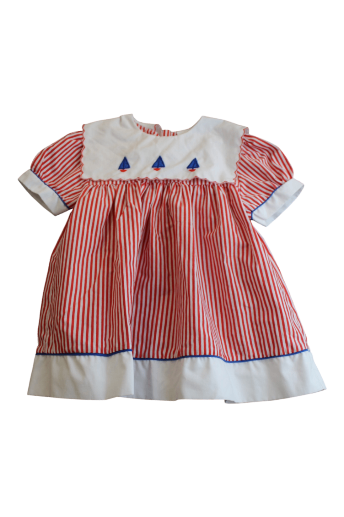 Unknown Dress, Red and white with blue accents, 1