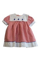Unknown Dress, Red and white with blue accents, 1