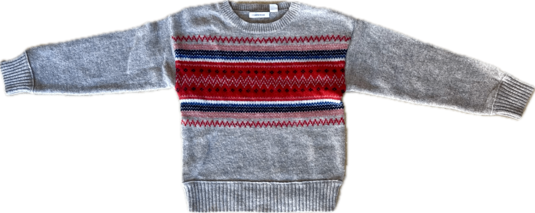 Country Road Jumper, Grey, Red, Navy and White, 7