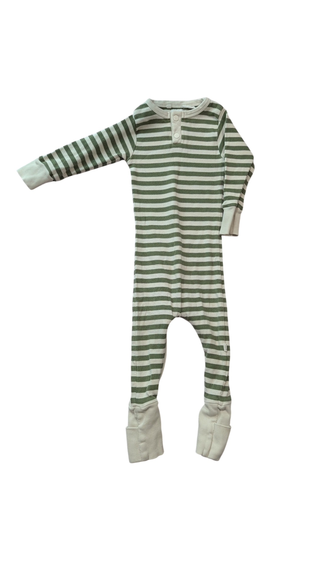 Snugglehunny Jumpsuit, Green and White, 0