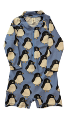 HUXBABY Sunsuit, Blue with black and white print, 0