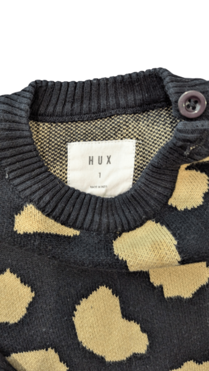 HUX Jumper, Black and beige, 1