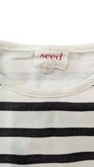 Seed Heritage Long-Sleeve T-Shirt, White and Black, 6-7