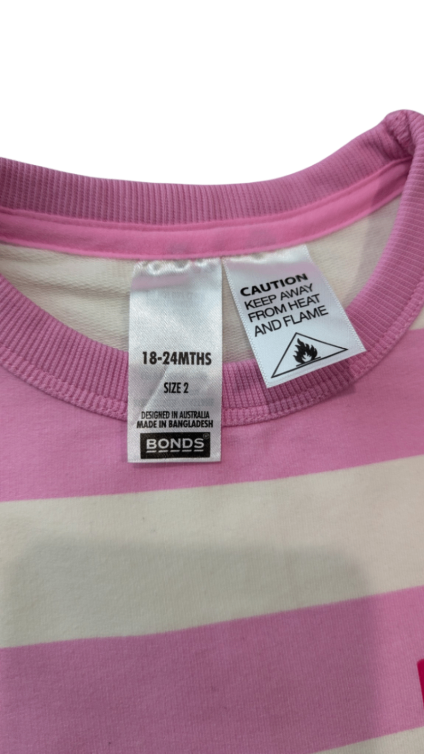 Bonds Bodysuit, Pink and Cream, 2