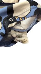 HUXBABY Sunsuit, Blue with black and white print, 0