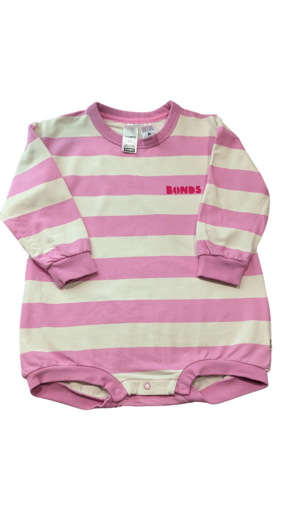 Bonds Bodysuit, Pink and Cream, 2