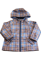 Milky Raincoat, Brown with blue plaid, 4