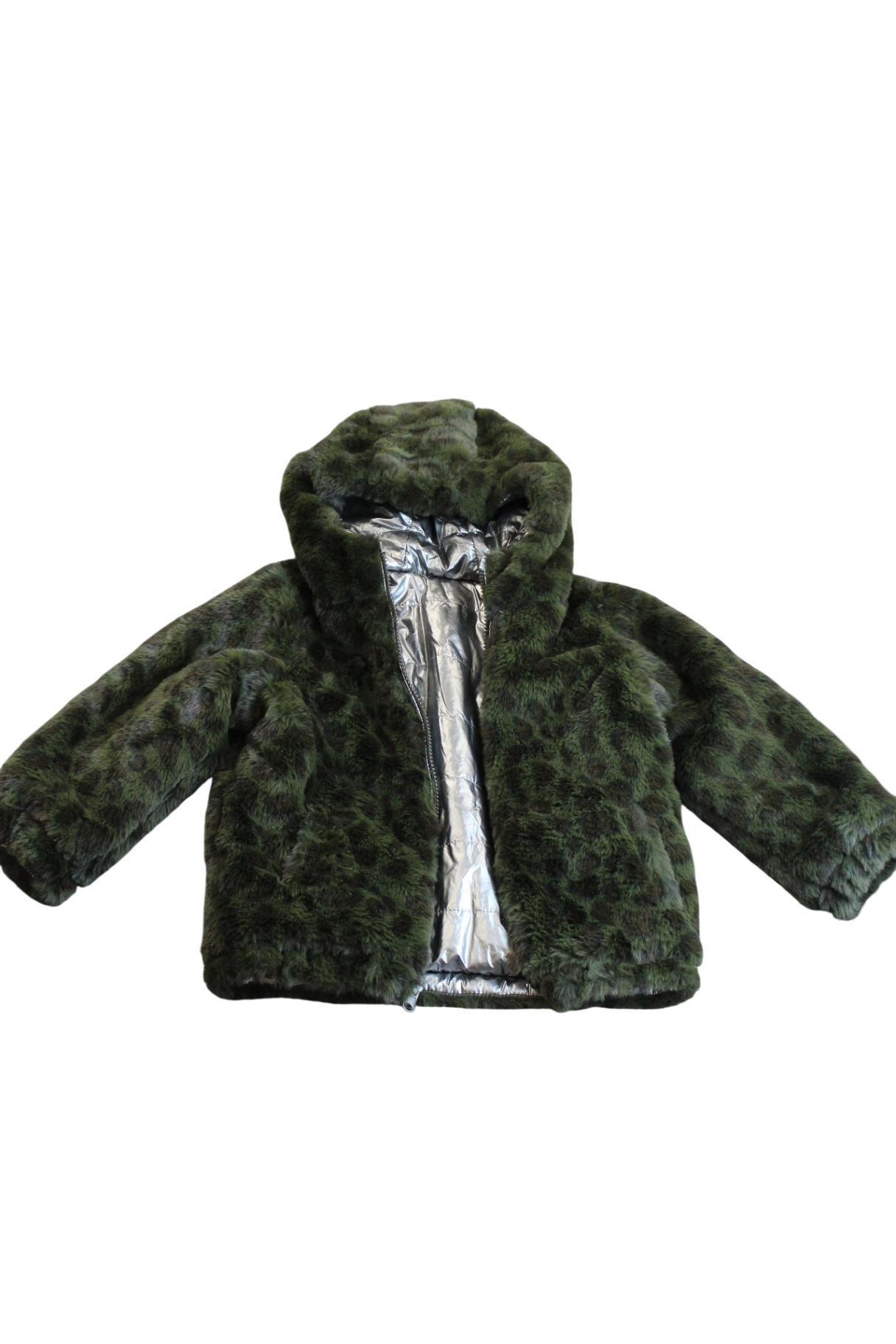 Milky Coat, Dark Green/Silver, 3