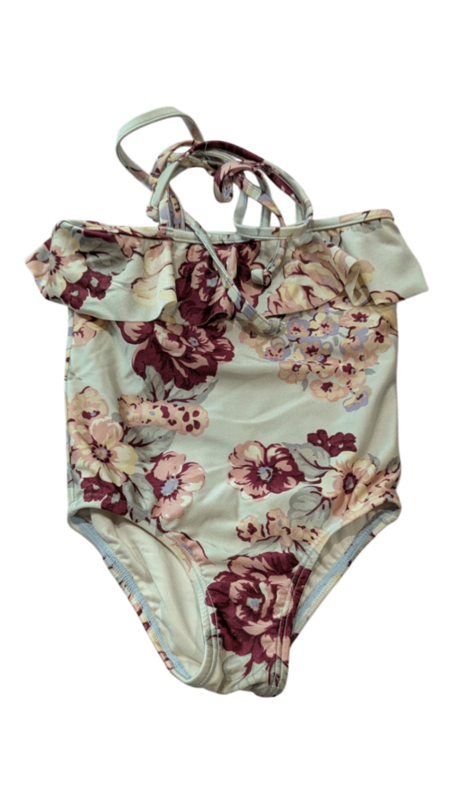 ZIMMERMANN Swimwear, Cream with burgundy, blush and pale blue floral print, 2