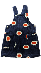 Gorman Playground Dress, Navy blue with red and white floral print, 3-4