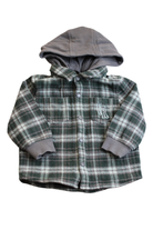Country Road Hooded Shirt, Green and grey, 1