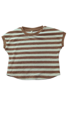 Quincy Mae T-Shirt, Brown and cream, 2