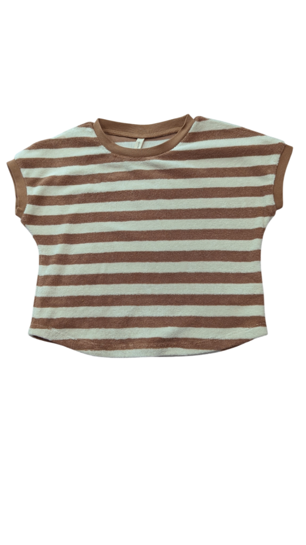 Quincy Mae T-Shirt, Brown and cream, 2