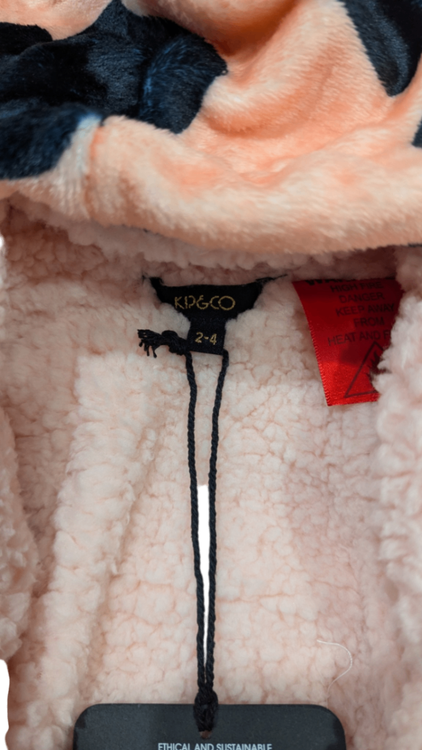 KP&CO Coat, Peach pink and navy, 2-4