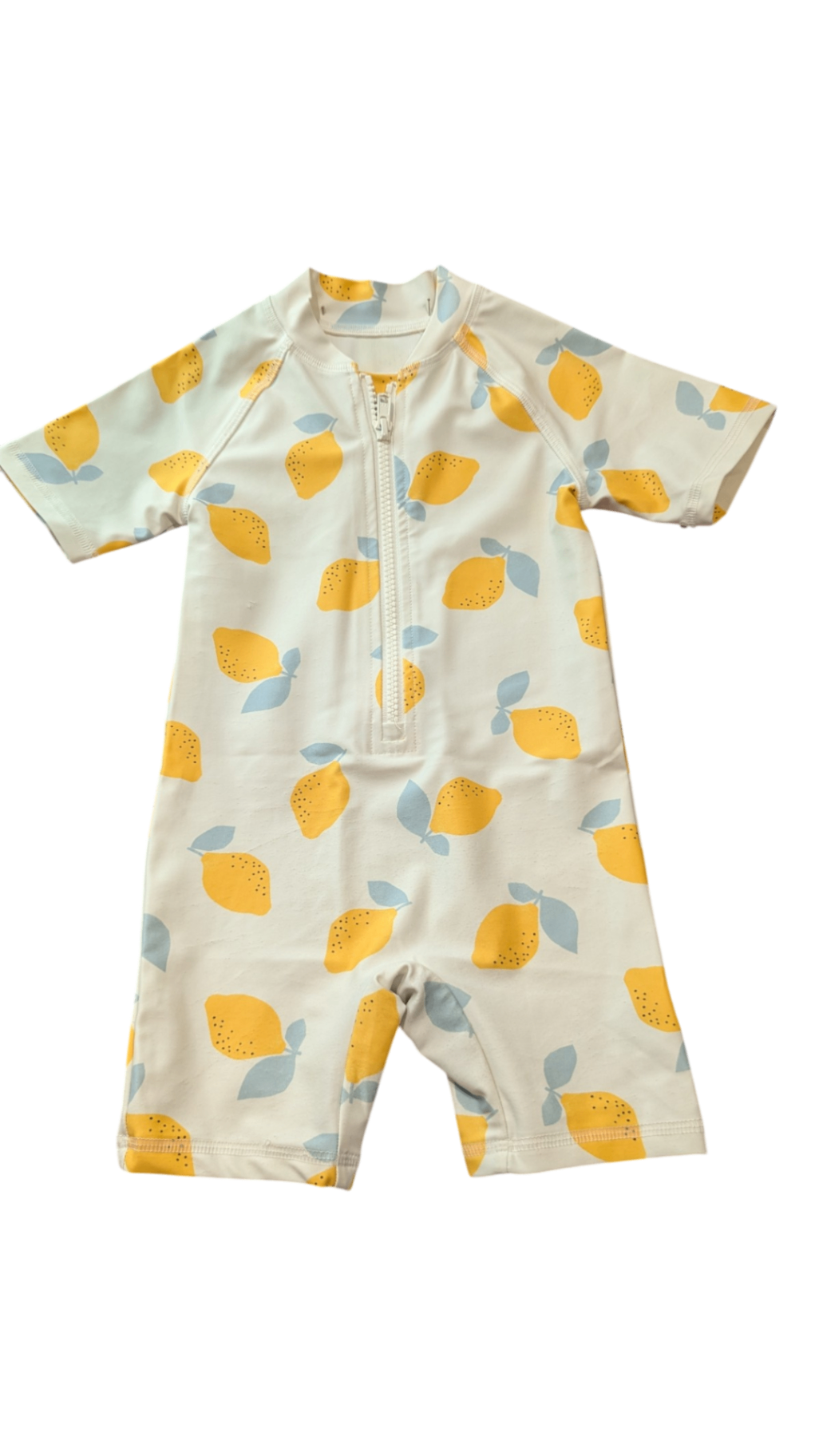 Next Sunsuit, Cream with yellow and light blue print, 2
