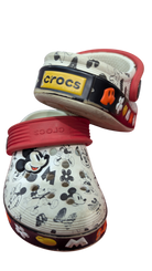 Crocs Clogs, White, Black and Red, US 6/EUR 22