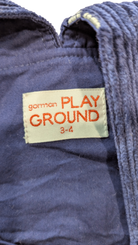 Gorman Playground Dress, Navy blue with red and white floral print, 3-4