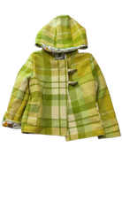 Handmade Duffle Coat, Green and Yellow Plaid, 3