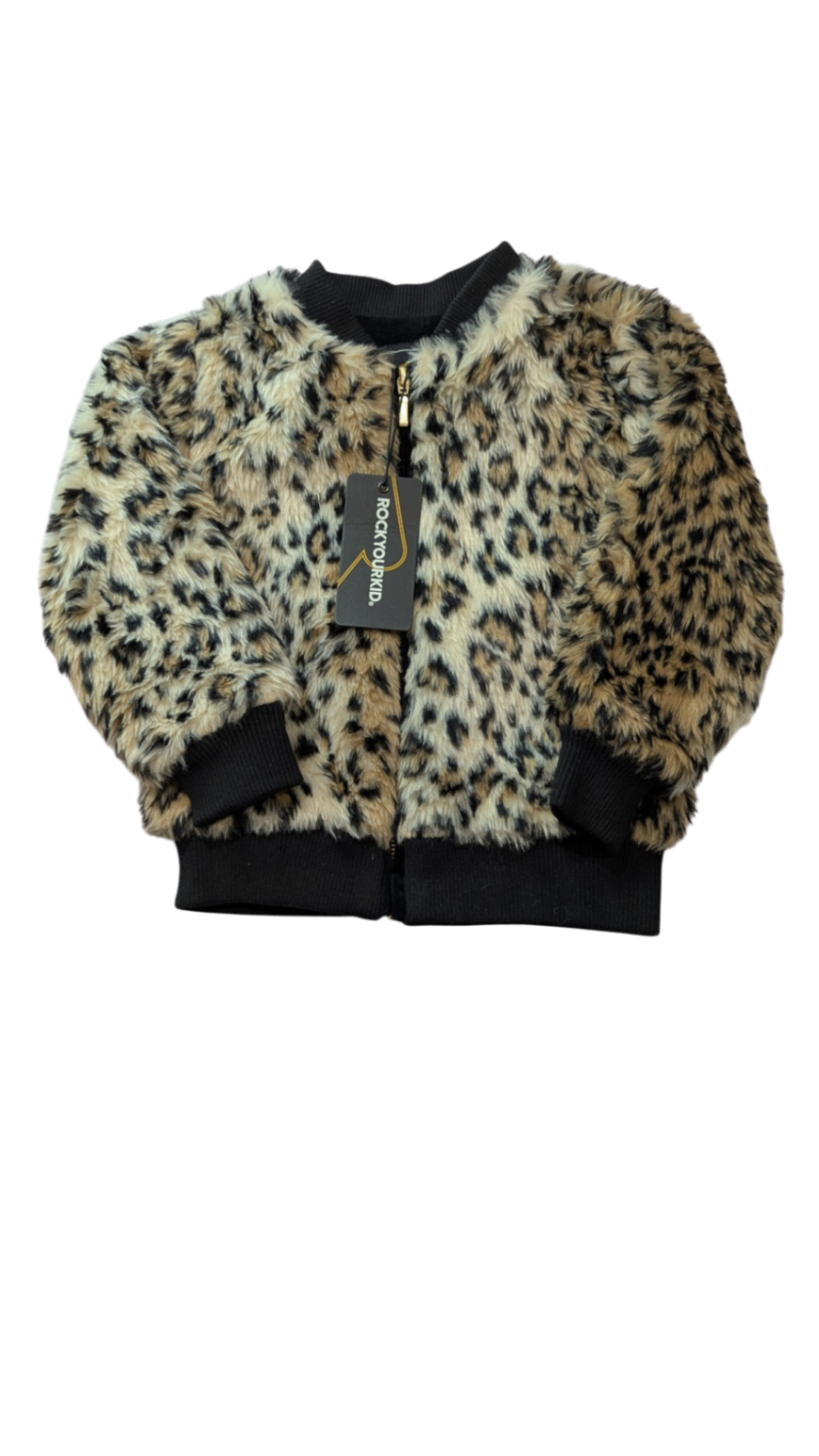 Rock Your Kid Jacket, Beige and Black Leopard Print, 4