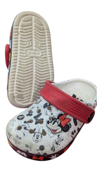 Crocs Clogs, White, Black and Red, US 6/EUR 22