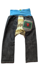 Oishi-m Pants, Blue and Grey, 12-24 months