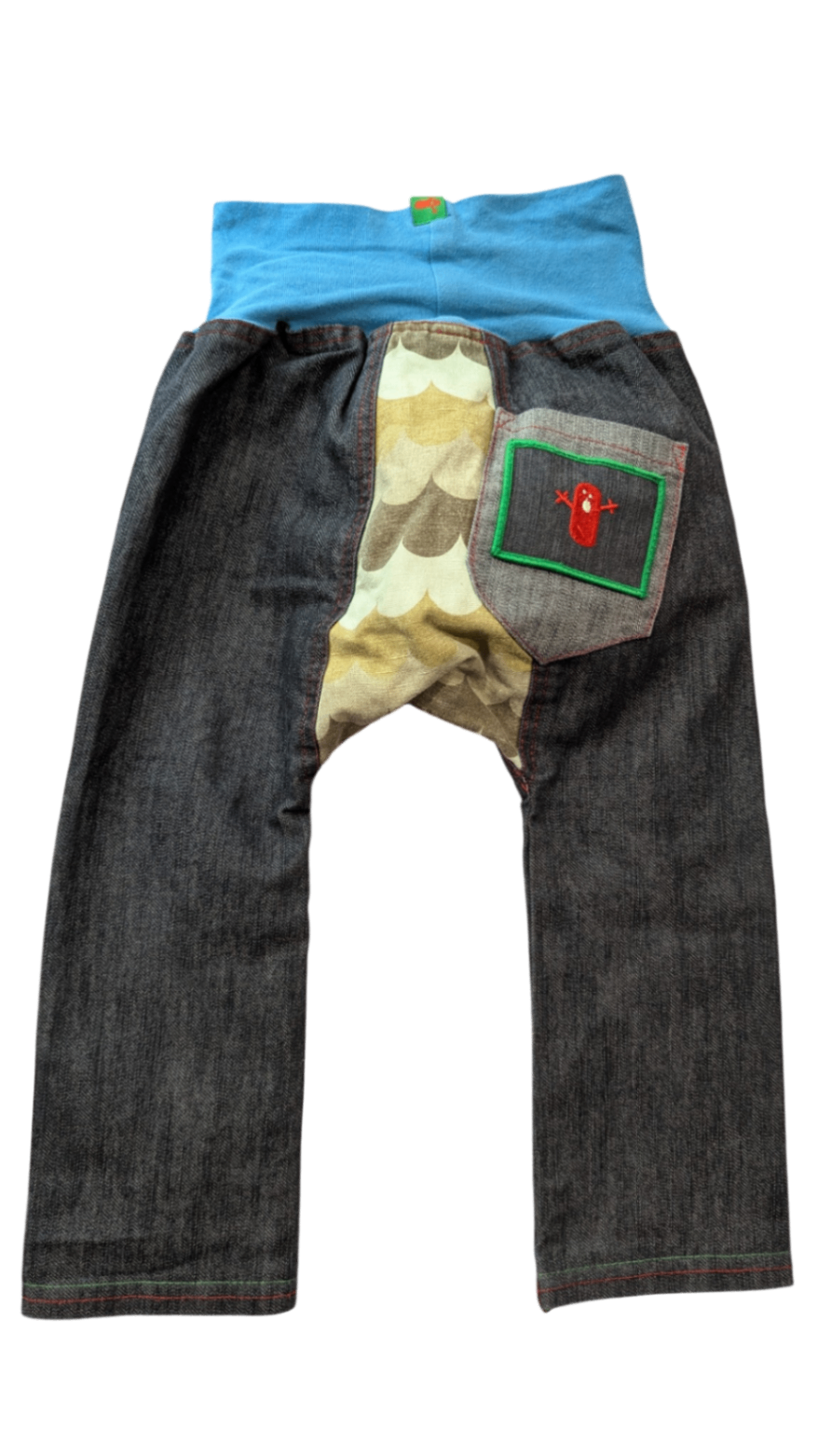 Oishi-m Pants, Blue and Grey, 12-24 months