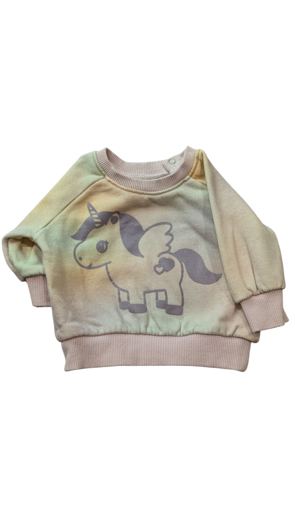Hux Jumper, Pastel tie-dye mint, yellow and blush with lilac trim, Unknown