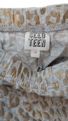 Seed Teen Knit Leggings, Grey and gold, 12