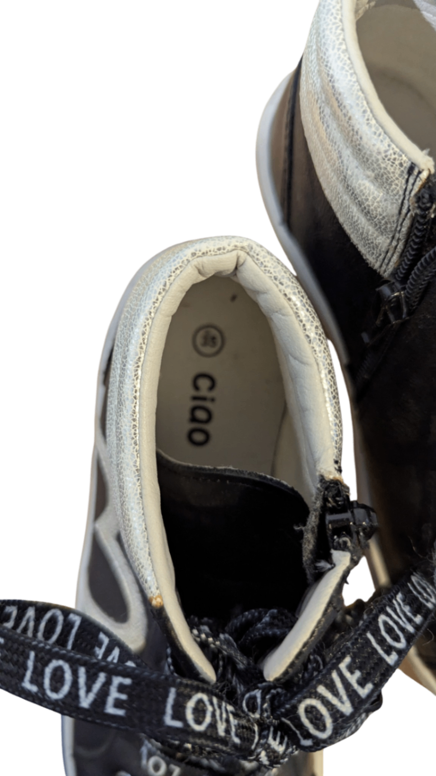 Ciao Shoes, Black and White, US 4/EUR 35