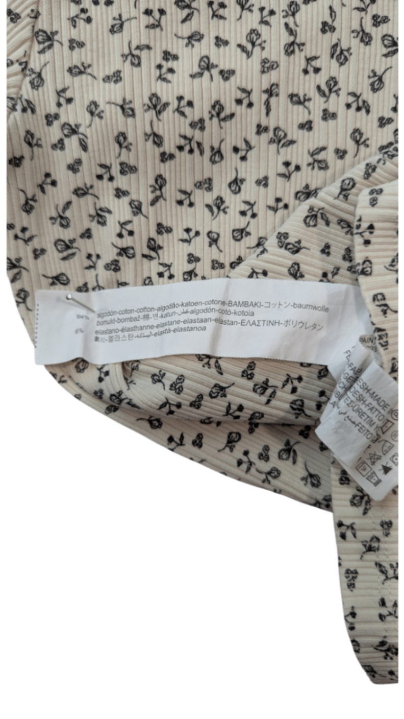 Zara T-Shirt, Cream and black, 9