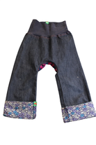Oishi-m Pants, Dark blue with purple floral cuffs, 3