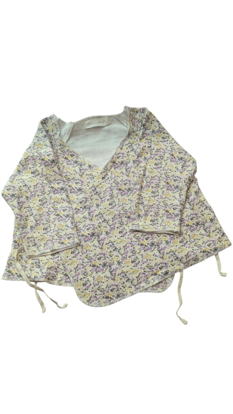 Jamie Kay Long-Sleeve Top, Cream with floral print, 0