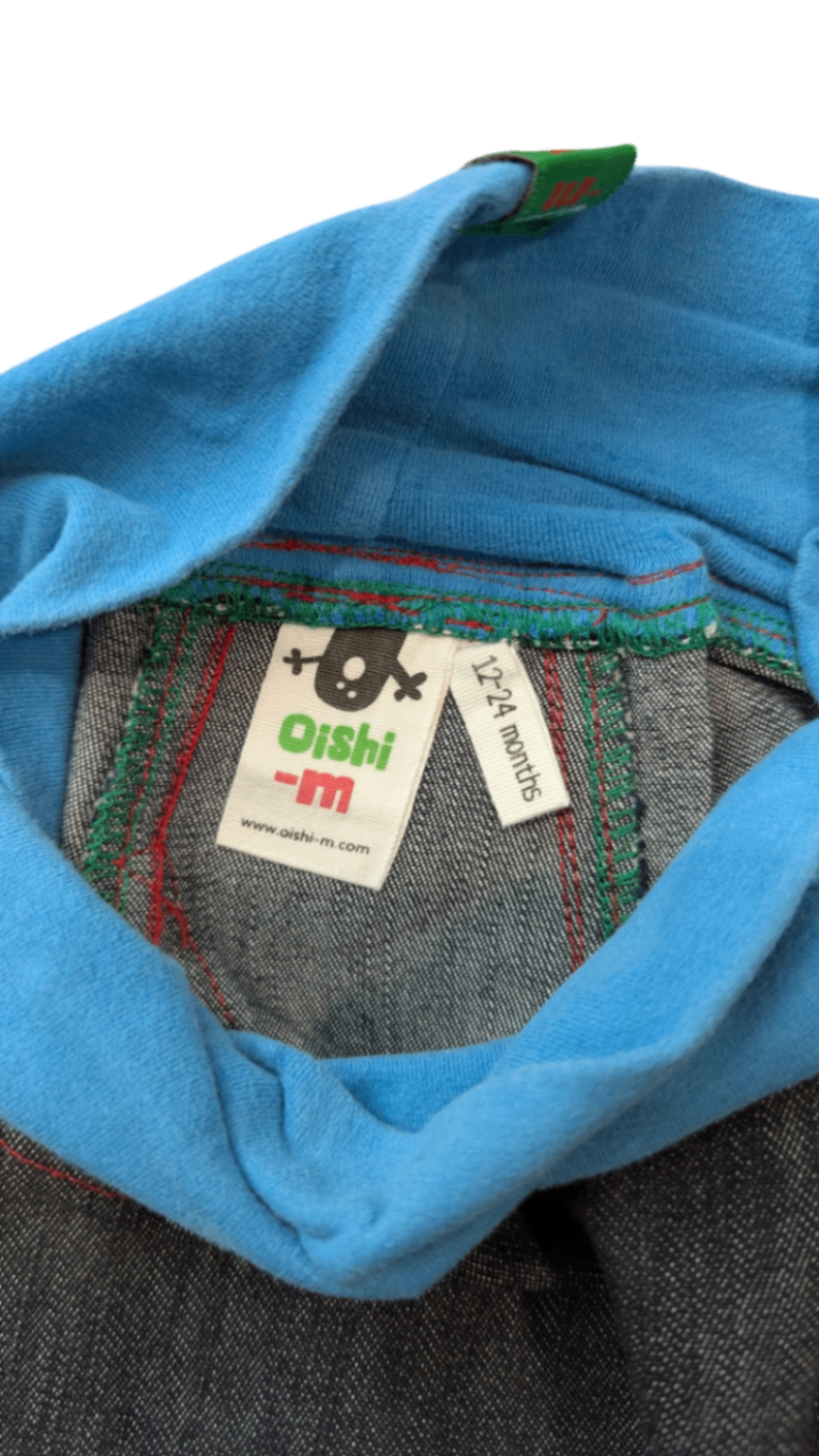 Oishi-m Pants, Blue and Grey, 12-24 months