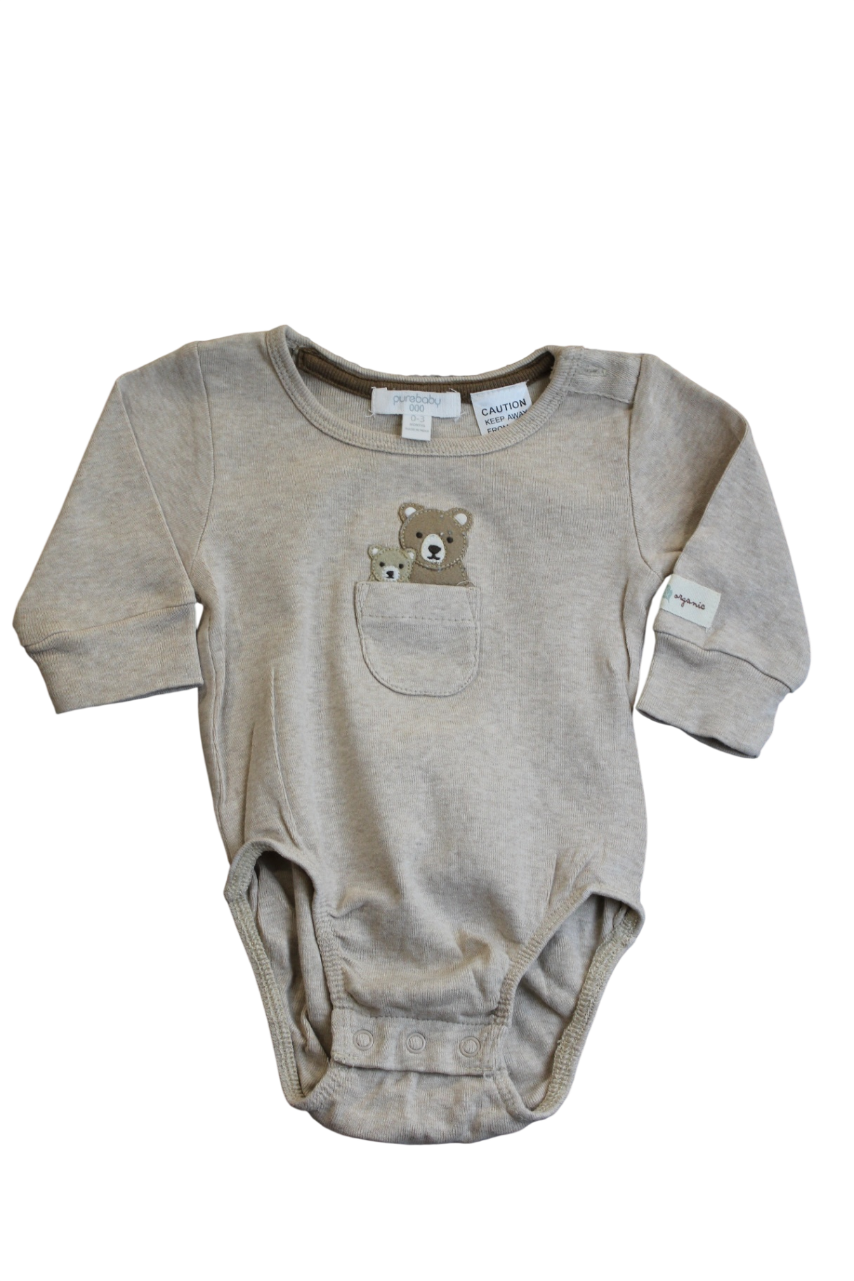 Purebaby Bodysuit, Beige marle, 000