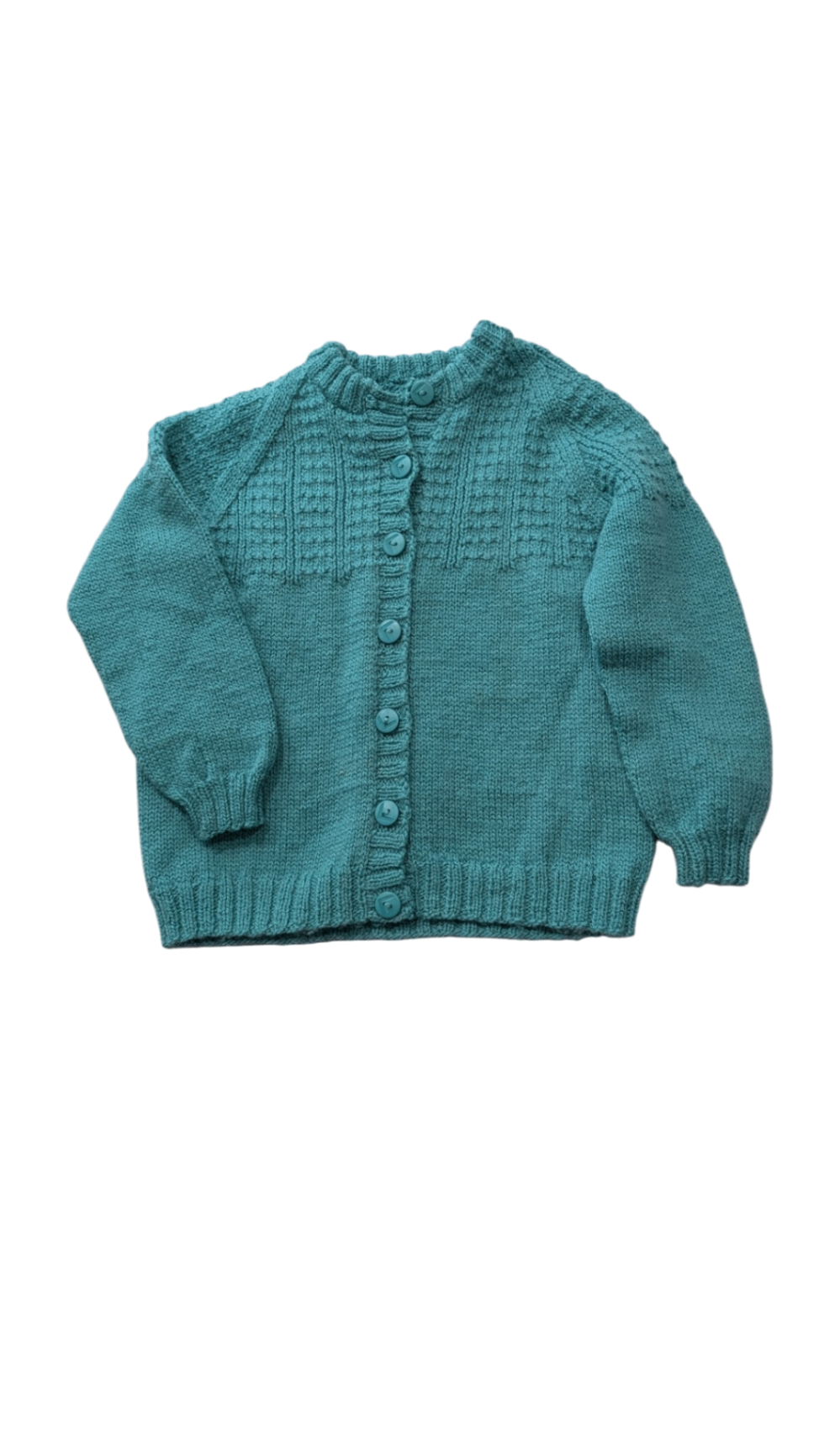 Handknit Knitwear, Teal, 3-4