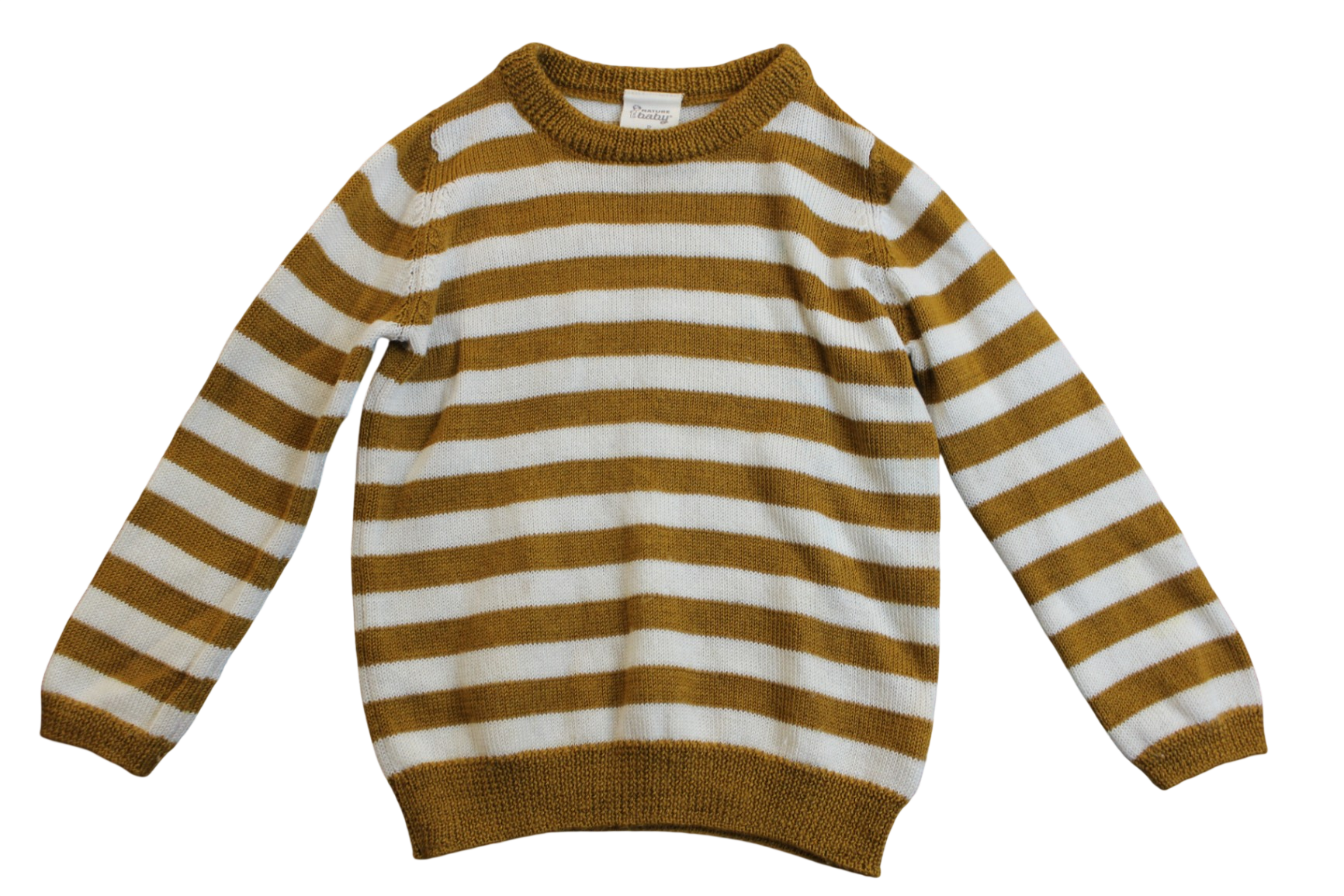 *Nature Baby Knit Jumper, Brown and white stripes, 2