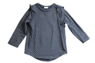 Nature Baby Long-Sleeve Top, Navy blue/pink spots, 1