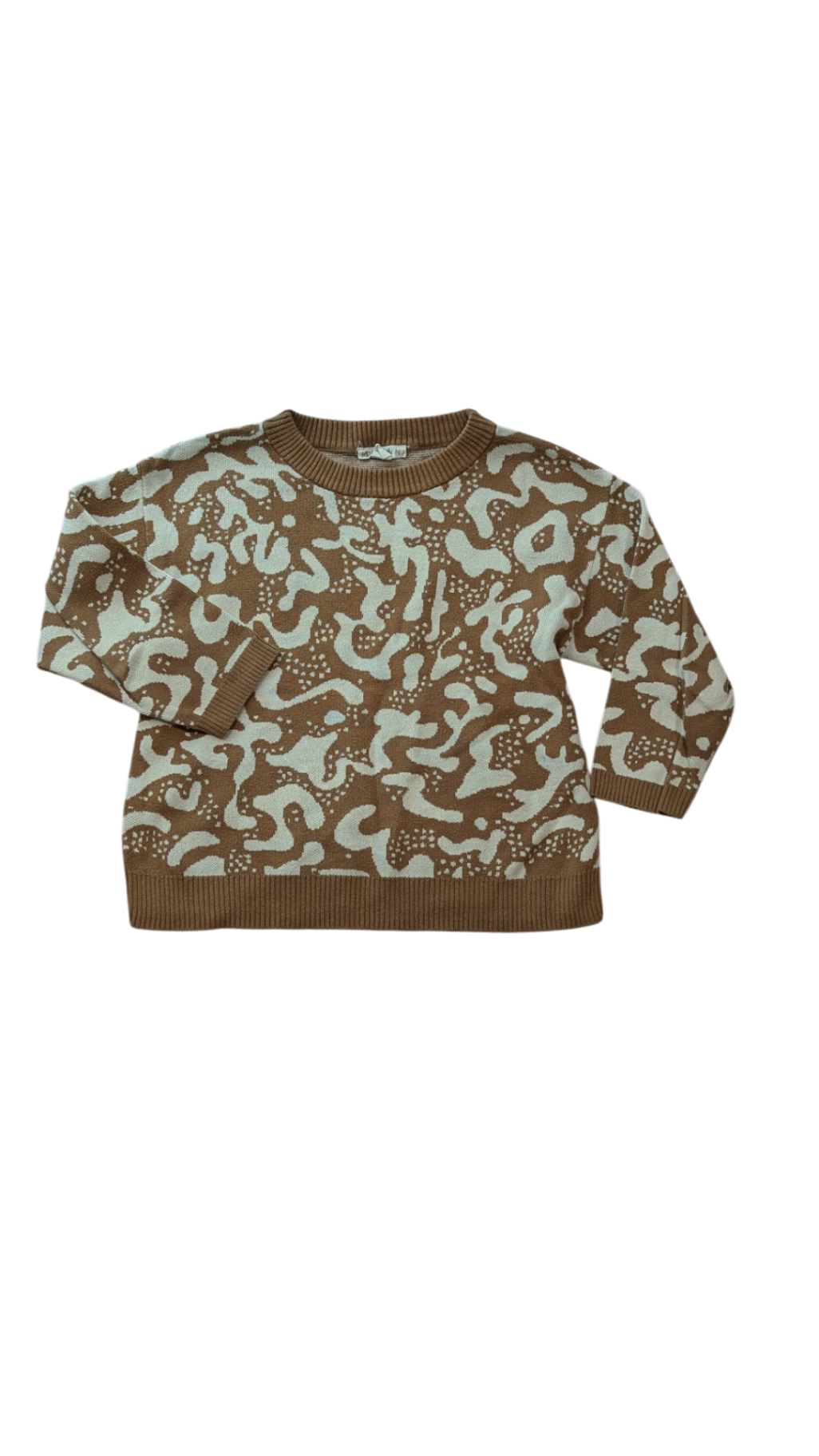 Grown Jumper, Brown w Grey Patterns, 5