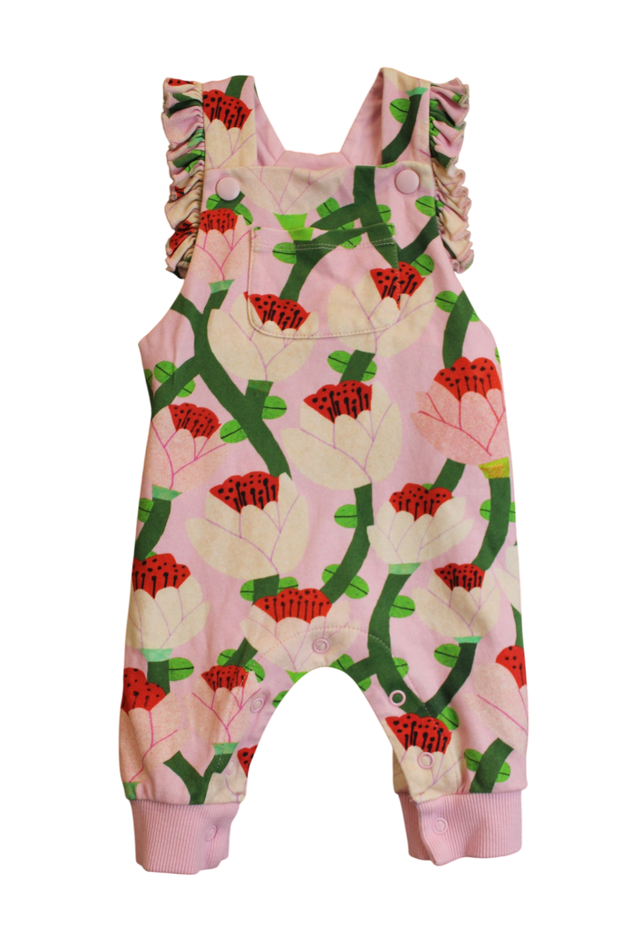 Gorman Kids Overalls, Pink flower print, 00