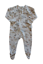 Purebaby Jumpsuit, Cream/racoon print, 000