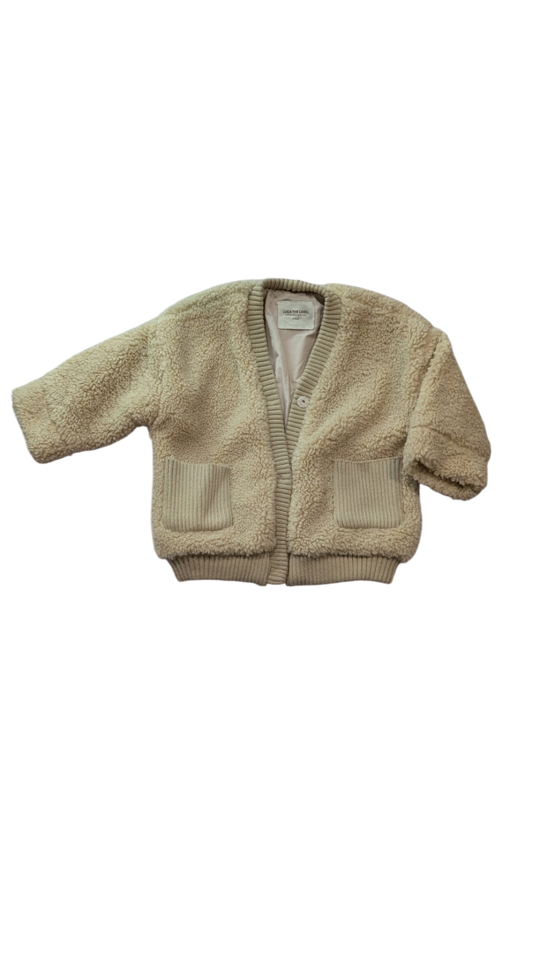 Luca the Label Cardigan, Beige, 2Y