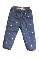 Dave & Bella Padded Pants, Denim blue with pink, 3