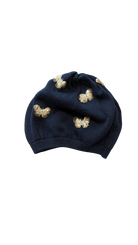 H&M Beanie, Navy w Squinned Butterflies, 4-8Y