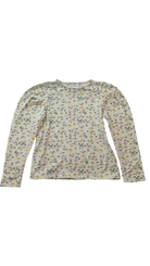 Zara Long-Sleeve T-Shirt, Cream w Multi Floral, 8