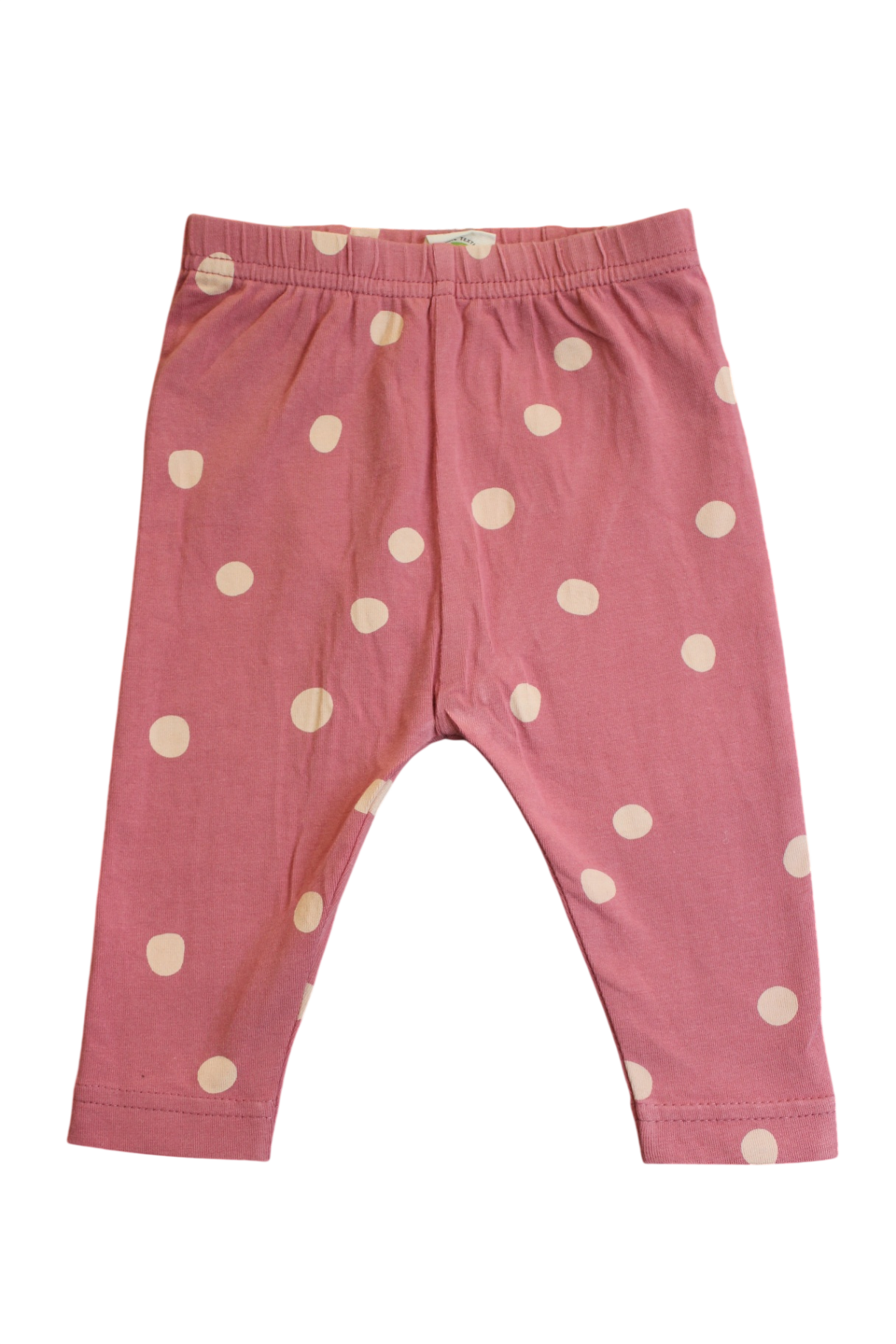 Nature Baby Leggings, Pink with polka dots, 00