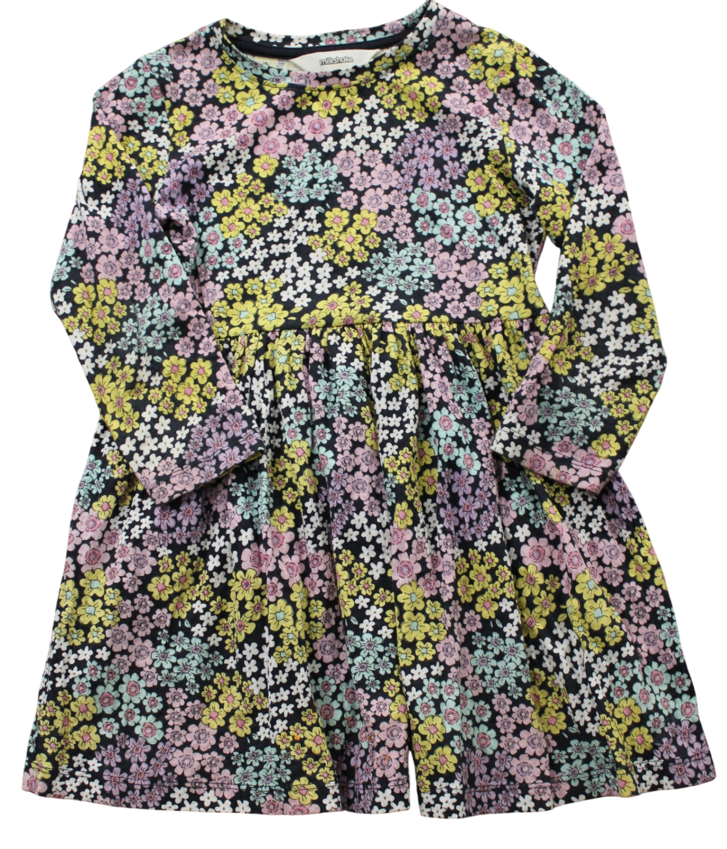 Milkshake Dress, Navy with floral print, 5