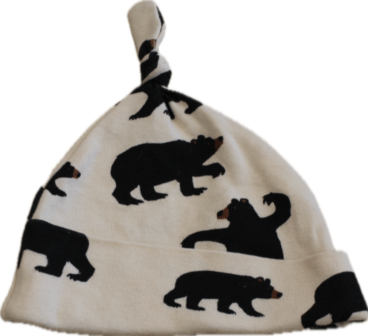 unbranded Beanie, Cream with bear print, 00